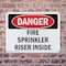 Signmission Fire Sprinkler Riser Inside Danger Sign, Plastic, 14in W x 10in L, 2PK OS-2PACK-DS-P-1014-L-2374 - alternate 8